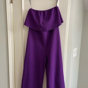 Purple Strapless Capri Romper